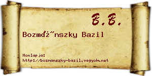 Bozmánszky Bazil névjegykártya